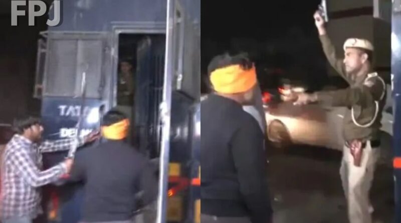 Delhi Police van carrying Aaftab Poonawalla attacked by 2 men with swords in Rohini, watch shocking video